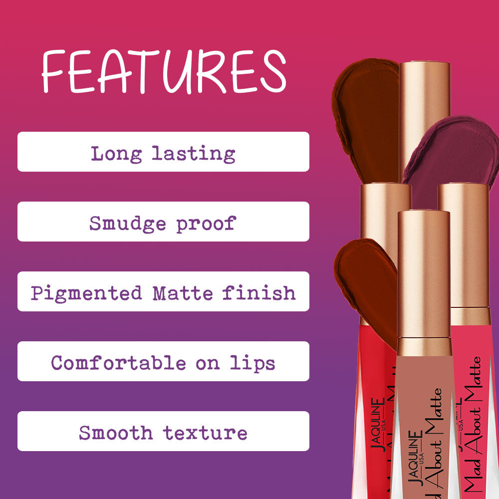 Jaquline USA Mad About Matte Liquid Lipstick Hot Chocolate 6.5ml