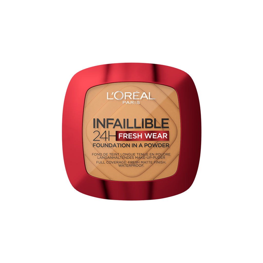 L’Oréal Paris Infallible 24H Fresh Wear Foundation in a Powder, Transferproof, Hazelnut 330, 9g