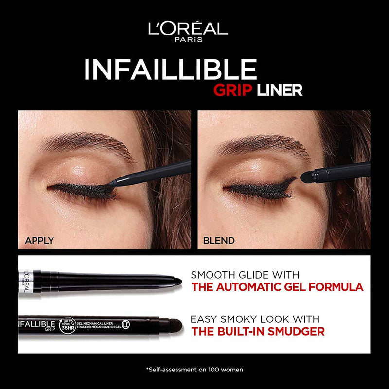 L'Oreal Paris INFAILLIBLE GRIP Upto 36H Gel Automatic Eye Liner -003 Taupe Grey
