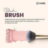 MARS Artist's Arsenal Professional Blush Brush | Feather Soft Bristle | Suitable for Powder, Cream & Liquid | Precise Synthetic Bristles | Luxe Design Makeup Brush (Golden)
