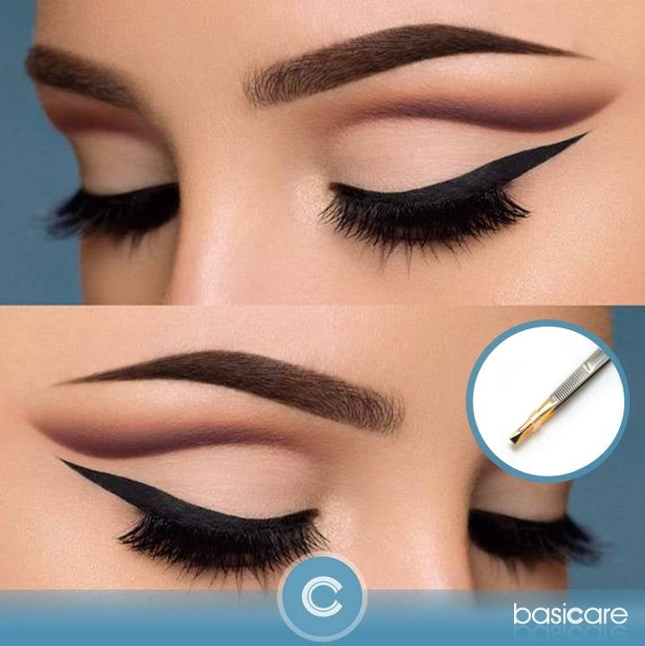 Basicare Stainless Steel Gold Precision Ground Slant Tip Tweezer For Women And Men.Tweezer For Ingrown Hair, Plucking Daily Beauty Tool.