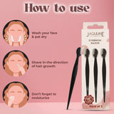 JAQULINE USA Face Razor for Women, Dermaplaning Tool for Smooth Skin, Pack of 3