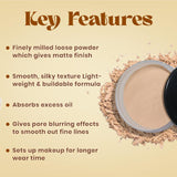 JAQULINE USA Pro Fix Finishing Loose Powder | Oil Control Matte Finish | Blurs Pores & Sets Makeup | Lightweight, Long Lasting - Ivory (15g)
