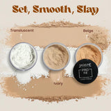 JAQULINE USA Pro Fix Finishing Loose Powder | Oil Control Matte Finish | Blurs Pores & Sets Makeup | Lightweight, Long Lasting- Beige (15g)