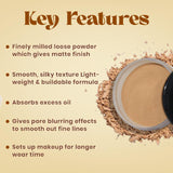 JAQULINE USA Pro Fix Finishing Loose Powder | Oil Control Matte Finish | Blurs Pores & Sets Makeup | Lightweight, Long Lasting- Beige (15g)