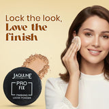 JAQULINE USA Pro Fix Finishing Loose Powder | Oil Control Matte Finish | Blurs Pores & Sets Makeup | Lightweight, Long Lasting- Beige (15g)