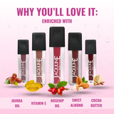Jaquline USA Pout Power Set of 5 Liquid Lipstick  | Water Proof | Smudge Proof | Transfer Proof |Long Lasting | Hydrating & Lightweight| (5x1.25ml)