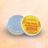 JAQULINE USA Orange Nail Polish Remover Pads | Acetone-Free Nail Paint Remover Wipes | With Vitamin E, Aloe Vera & Olive Oil | Travel Friendly | 30 Pads