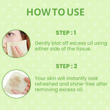Jaquline USA Green Oil Absorbing Sheets 100N - Instant Oil Control Blotting Paper for Face, Gentle on Skin, Travel Friendly, Portable and Convenient for Daily Use