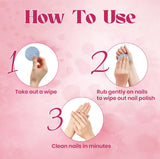 JAQULINE USA Lavender Nail Polish Remover Pads | Acetone-Free Nail Paint Remover Wipes | With Vitamin E, Aloe Vera & Olive Oil | Travel Friendly | 30 Pads