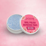 JAQULINE USA Rose Nail Polish Remover Pads | Acetone-Free Nail Paint Remover Wipes | With Vitamin E, Aloe Vera & Olive Oil | Travel Friendly | 30 Pads