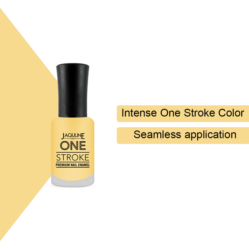One Stroke Premium Nail Enamel Mellow Yellow #J43 8ML