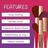 Jaquline USA Mad About Matte Liquid Lipstick Hot Chocolate 6.5ml