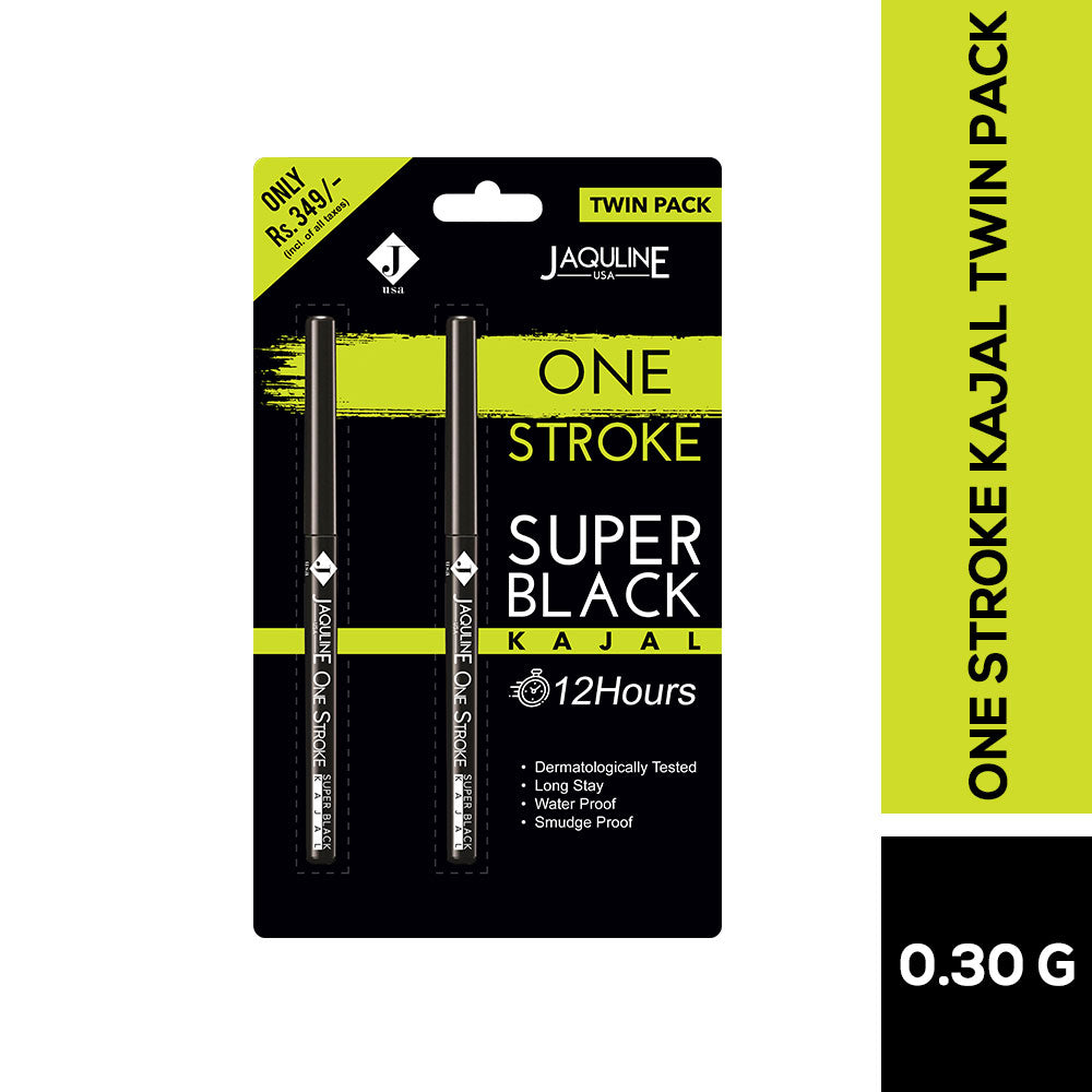 One Stroke Super Black Kajal Twin Pack(0.30g+0.30g)