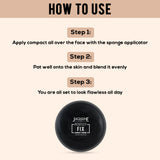 Jaquline USA Perfect Fix Long Wear Compact Powder with Silky Smooth Finish & Matte Effect - Natural04 (9g)