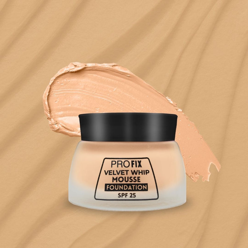 Jaquline USA PRO FIX Velvet Whip Mousse Foundation, Weightless Smooth Velvet touch, Flawless Matte Finish, Biege 02