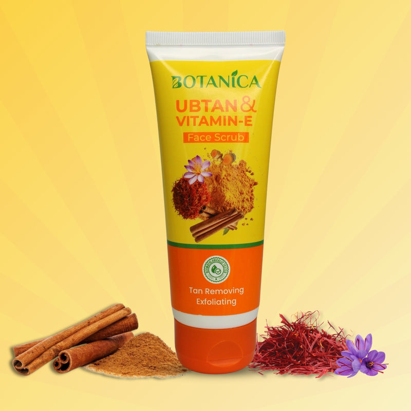 BOTANICA Ubtan & Vitamin E Face scrub- Exfoliates Skin, Promotes Skin healing and Smooth in Texture, 100g