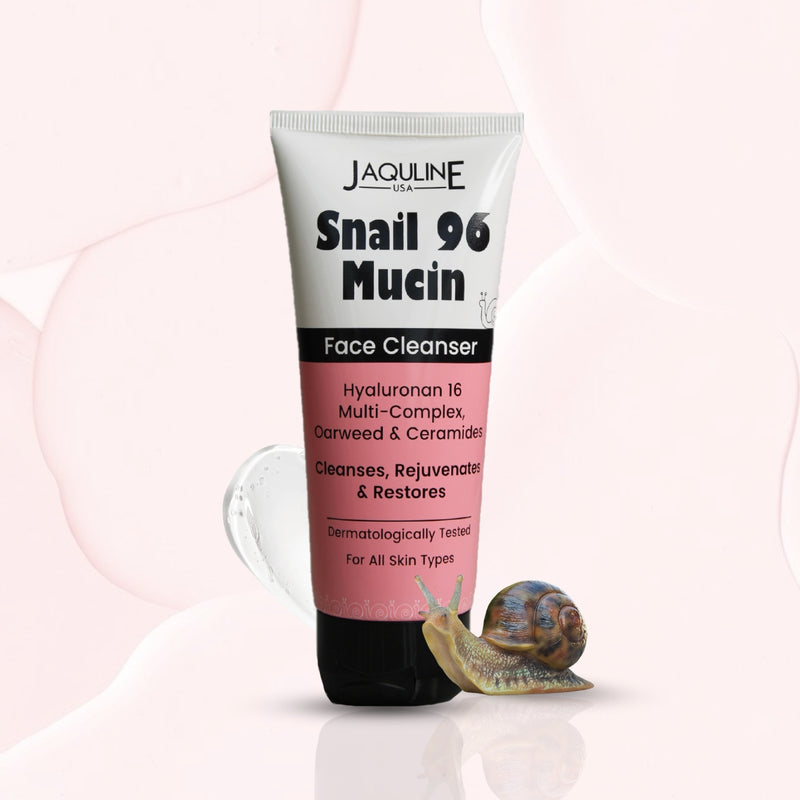 Jaquline USA Snail Mucin Face Cleanser 100ml, Non-Drying Formula, pH-Balanced, Long-Lasting Hydration, Deeply Cleanses Skin & Restores Skin Barrier for Glowing Skin
