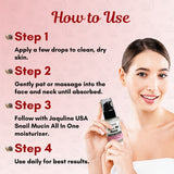 Jaquline USA Snail Mucin Power Serum 30ml, Hydrating Serum for Face with Niacinamide & Snail Secretion Filtrate for All Skin Types
