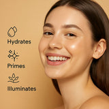 Jaquline USA Lumi Glo Illuminating Strobe Cream Golden Glo-30g, 3 in 1 Multipurpose, Enriched with Hyaluronic Acid & Squalane