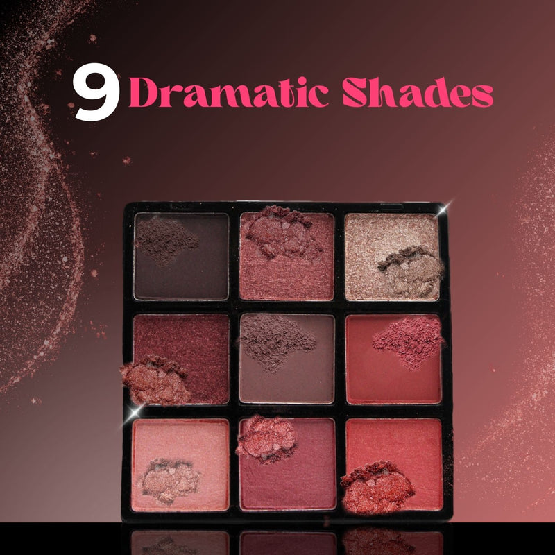 Jaquline USA Cosmic Drama Stardust Eyeshadow Palette 9 in 1, Matte & Shimmer Shades, Rich Smooth Texture, long lasting and Enriched with Sesame Oil (9.9gm)