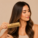JAQULINE USA Neem Wood Hair Comb Wooden Comb for Hair Growth Anti Dandruff Scalp Massage Frizz Control Detangling Natural Herbal Comb for Men Women All Hair Types Eco Friendly Grooming Comb