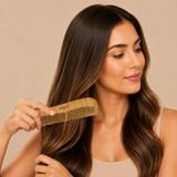 JAQULINE USA Neem Wood 2 in 1 Hair Comb Dual Tooth Wide & Fine Tooth Wooden Comb for Detangling Hair Growth Anti Dandruff Scalp Massage Frizz Control Natural Comb for Men Women