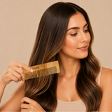 JAQULINE USA Neem Wood Dual Tooth Hair Comb Wide & Fine Tooth Wooden Comb for Hair Growth Anti Dandruff Scalp Massage Detangling Frizz Control Natural Comb for Men Women All Hair Types