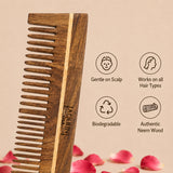 JAQULINE USA Rosewood Wooden Dual Tooth Comb Teeth Detangling Styling Comb Anti Frizz Scalp Massage Natural Grooming Tool for Men Women All Hair Types