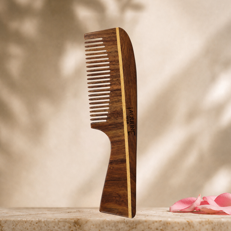 JAQULINE USA Rosewood Wooden Handle Comb Detangling Hair Comb Anti Frizz Scalp Massage Easy Grip Styling Tool Natural Wooden Comb for Men Women All Hair Types