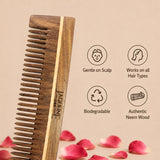 JAQULINE USA Rosewood Wooden Grooming Comb Anti Frizz Detangling Comb Smooth Teeth Scalp Massage Natural Hair Care Tool for Men Women All Hair Types Daily Use