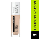 Maybelline New York Super Stay Full Coverage Active Wear Liquid Foundation 120, Classic Ivory | Matte Finish with 30 HR Wear; Transfer Proof, 30 ml