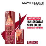 Maybelline New York Superstay Vinyl Ink - Longwear Shine Lip Color, Barbecue, 4.2g