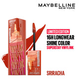 Maybelline New York Superstay Vinyl Ink - Longwear Shine Lip Color, Sriracha, 4.2g