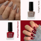 Jaquline USA One Stroke 4 In 1 Nail Kit, Long Lasting, Chip Resistant, Vegan, Quick Dry & Cruelty-Free Glossy Finish Nail Paint- 20Ml