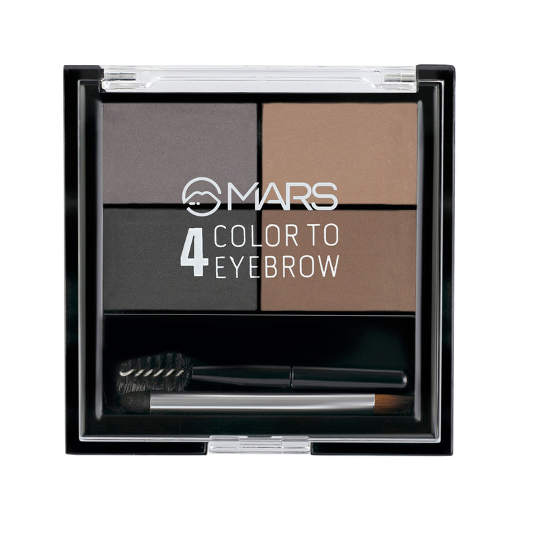 MARS 4 in 1 Eyebrow Powder Cake with Angled Eyebrow Brush and Spoolie | Long Lasting & Waterproof (8g)
