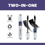 MARS Double Trouble Volumizing and Lengthening Mascara | 2-in-1 Mascara for Women | Long Lasting (15 ml) (Black)