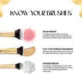 MARS Artist's Arsenal Makeup Brush Set for Professional Makeup | Eyeshadow Blending Brushes (3pcs) | Foundation, Blush, Powder and Foundation Brush (1pcs each)