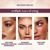 MARS Artist's Arsenal Professional Bronzer Makeup Brush for Face & Cheeks | Feather Soft Touch & High Density | Precise Synthetic Bristle | Luxe Packaging makeup brush (Golden)