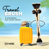 MARS 4 in 1 Travel Brush with Foundation Brush, Powder Brush, Eyeshadow Blending Brush & Flat Brush | Soft Bristles Makeup Brushes Set for Women
