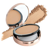 MARS Matte On Compact Powder with Applicator Puff | Flawless Matte Finish for Face Makeup | Absorbs Oil, Conceals, and Blurs Pores | Long-Lasting & Lightweight Formula | (8.0g) (06-TAN)