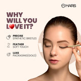 MARS Artist's Arsenal Professional Eyeliner Brush | Feather Soft Touch | Precise Synthetic Bristles | Perfect For Winged Eye Liner | Luxe Packaging Makeup Brush (Golden)