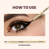 MARS Artist's Arsenal Professional Eyeliner Brush | Feather Soft Touch | Precise Synthetic Bristles | Perfect For Winged Eye Liner | Luxe Packaging Makeup Brush (Golden)