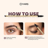 MARS Artist's Arsenal Professional Angled Brush With Spoolie | Feather Soft Touch | Multi-Purpose Brush For Eyes | Precise Synthetic Bristles | Luxe Packaging Makeup Brush (Golden)