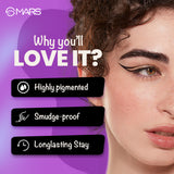 MARS Eyelove Multi Pods Gel Eyeliner & Eyebrow Powder With Dual Ended Brush | Smudge Proof & Water Proof | Long Lasting | Rich Pigmentation | Inbuilt Mirror for Touch-up (3.5gm) (Black)