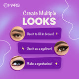 MARS Eyelove Multi Pods Gel Eyeliner & Eyebrow Powder With Dual Ended Brush | Smudge Proof & Water Proof | Long Lasting | Rich Pigmentation | Inbuilt Mirror for Touch-up (3.5gm) (Black)