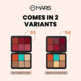 MARS Cover Rangers Creamy Concealer and Corrector Palette | Include Lip & Cheek Tint | Easy to Blend & Lightweight Concealer for Face Makeup (24 gm) (04-MULTICOLOR)