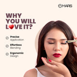 MARS Artist's Arsenal Professional Flat Crease Brush For Eye makeup | Feather Soft Bristles | Multi-Purpose For Eyes | Precise Synthetic Bristles | Luxe Design Brush (Golden)