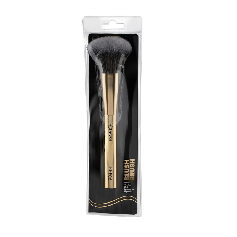 MARS Artist's Arsenal Professional Blush Brush | Feather Soft Bristle | Suitable for Powder, Cream & Liquid | Precise Synthetic Bristles | Luxe Design Makeup Brush (Golden)