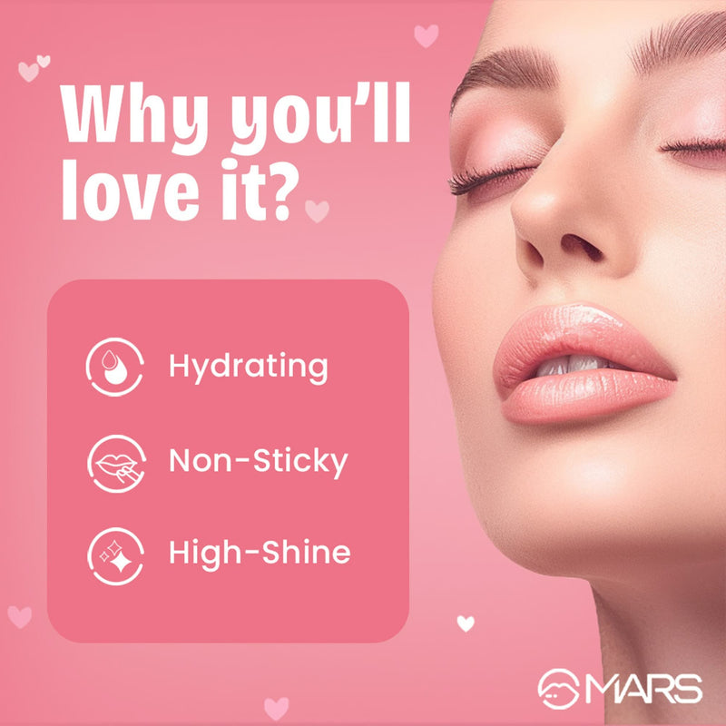 MARS Candylicious Sheer Lip Gloss for Women | Hydrating & High Shine | Lightweight | Non-Sticky | Enriched with Vitamin-E, Hyaluronic Acid & Avocado Ester (4.0ml) (05-JELLY BEAN)